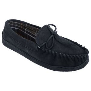 Mokkers Mens Adie Suede Moccasin Slippers / Navy